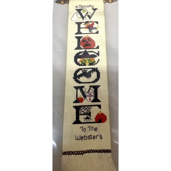 Halloween Welcome Banner Creative Moments 7'' x 15'' Cross Stitch Chart - Picture 1 of 3